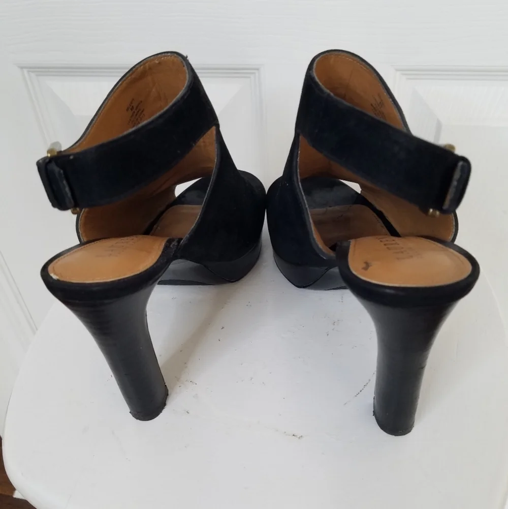 Lauren Ralph Lauren Platform Sandals Black Peep Toe Sling Back Seleste Size 8